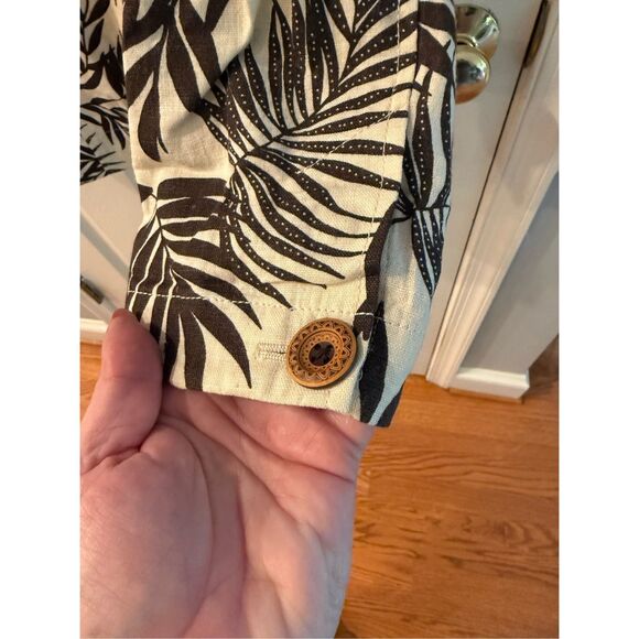 Nordstrom Amber Sun Tan & Brown Fern Linen Blend Jacket sz S NWOT - Picture 6 of 8